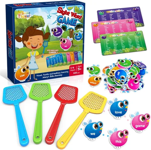 SpringFlower Juego de palabras a la vista, juguete educativo para niños de 3, 4, 5, 6 años, niños y niñas, educación en casa, aprendizaje visual,