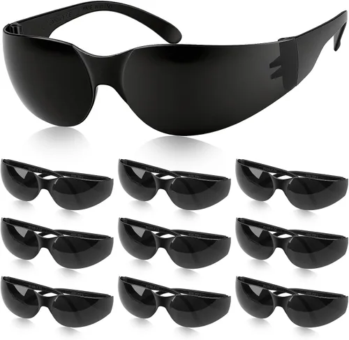 Paquete de 10 lentes de seguridad transparentes para hombres y mujeres, con certificación ANSI Z87.1, resistentes a arañazos e impactos, lentes