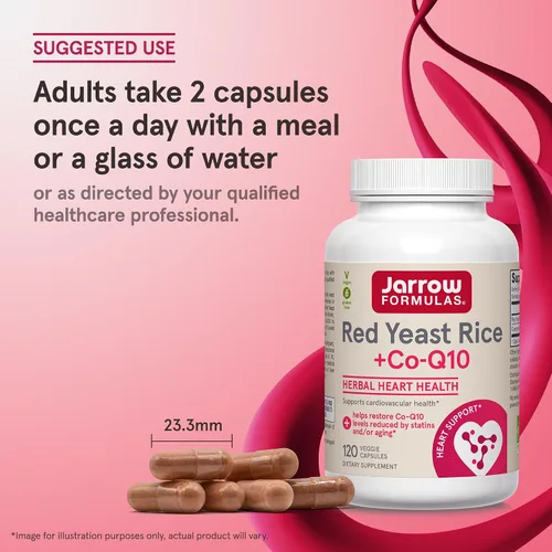 Miniatura 8 de Jarrow Formulas Arroz de Levadura Roja 1200 mg y CoQ10 100 mg por Porción - 120 Cápsulas Vegetales, 60 Porciones - Suplemento Dietético Herbal