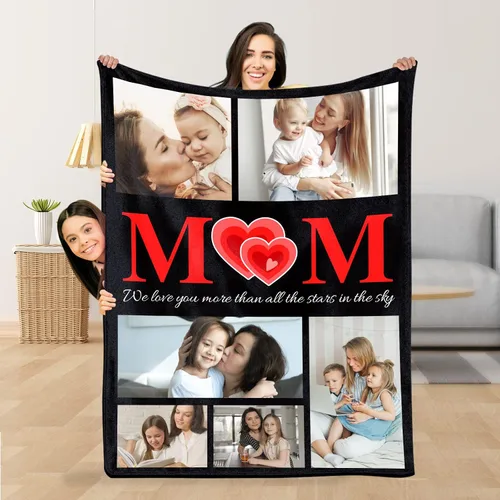 Miniatura 39 de Manta personalizada con foto/texto, manta con imagen personalizada, regalos de amor, regalos personalizados para parejas para novio, novia, esposa