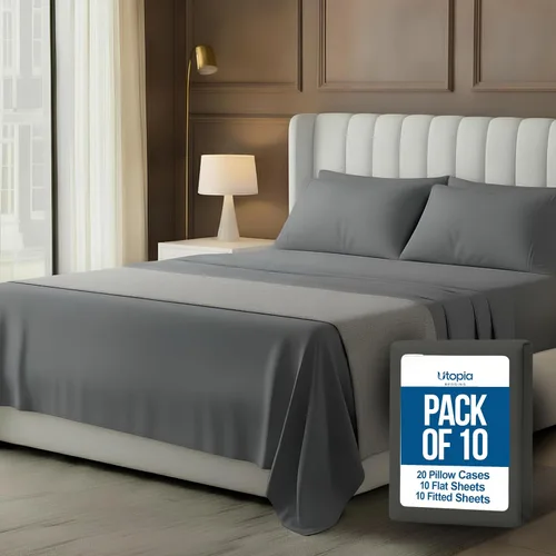 Miniatura 20 de Utopia Bedding Juego de sábanas de tamaño King, paquete a granel de 8 sábanas, microfibra suave cepillada, bolsillos profundos, resistente al