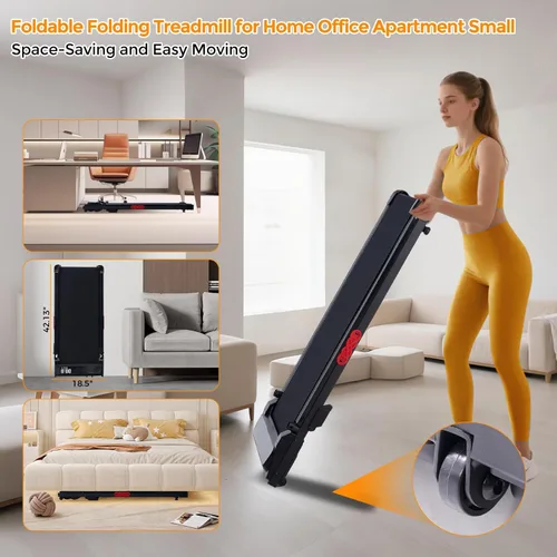 Miniatura 12 de KASSADIN Walking Pad with Handle Bar, 2026 Upgrade Portable Small Treadmill with Handles for Home Small, 3.0HP Under Desk Walking Pad Treadmill with