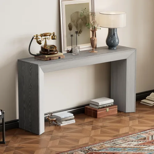 Miniatura 9 de Mesa consola moderna de 59 pulgadas, color negro, mesa de entrada elegante y versátil para sofá detrás del sofá para sala de estar, pasillo