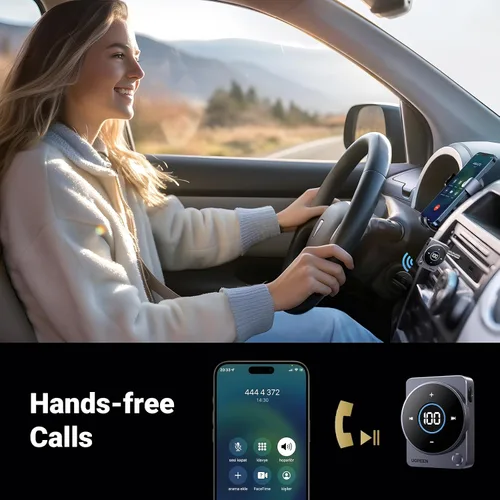 Miniatura 4 de UGREEN Adaptador Bluetooth 5.4 para automóvil, [cancelación de ruido] Receptor Bluetooth Aux para automóvil, receptor de audio inalámbrico de 3.5mm