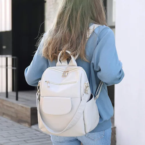 Miniatura 3 de ASDSSRY Mochila de Moda para Mujer Bolso Impermeable Mochilas Escolares Viajes Compras Mochila Convertible Bolsa de Hombro para Damas
