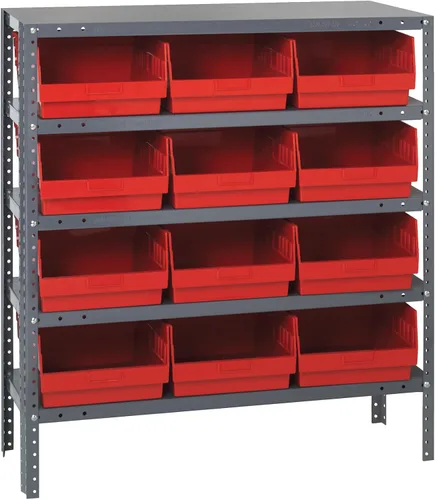 Miniatura 253 de Quantum QSBU-245BK Heavy Duty Shelving Unit with (7) Shelves and (24) QUS245 Black Bins for Garage Warehouse Storage Distribution 400 lb Load