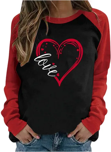 Miniatura 64 de Sudadera de manga larga con estampado de leopardo y corazón para mujer, para el día de San Valentín, sin botones, para niñas, regalos
