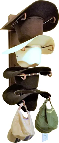 American Made - Perchero para sombreros de vaquero de 4 niveles, soporte para sombreros de cuatro niveles, acero con recubrimiento en polvo