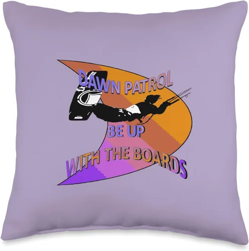 Kitesurf Gifts and Surf Lover Tees by taiche Freestyle Kitesurfer Be Up with The Boards Fun Pun 9 Throw Pillow, 16x16, Multicolor