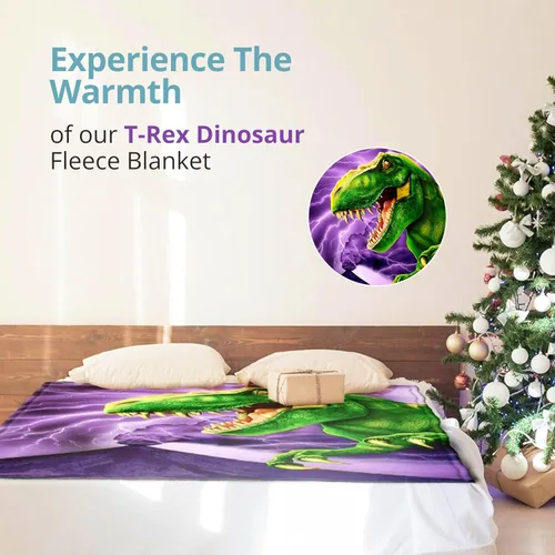 Miniatura 2 de Dawhud Direct T-Rex - Manta de vellón para cama, 75 x 90 pulgadas, manta de forro polar jurásico tamaño Queen para niños, hombres, unisex y niños