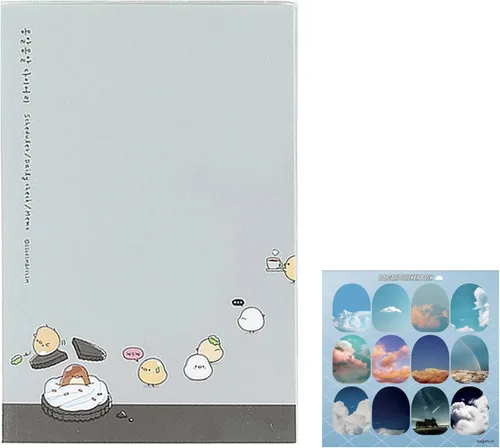 Miniatura 11 de Planificador semanal coreano Kawaii Mini sin fecha + 1 hoja de stickers dalgaru - 128 páginas, cubierta de PVC suave. Linda papelería pequeña