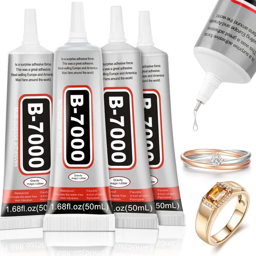 Miniatura 12 de 5 unidades de 0.5 onzas líquidas B7000 Super Glue, pegamento transparente B-7000 con diamantes de imitación, pegamento flexible para manualidades