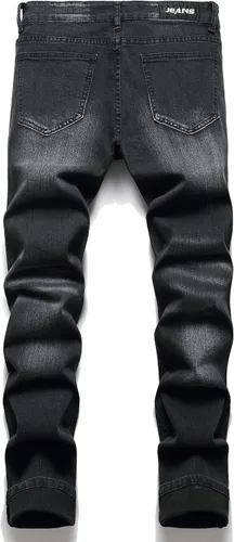 Miniatura 2 de OIIIO Jeans elásticos rasgados de ajuste regular para hombre