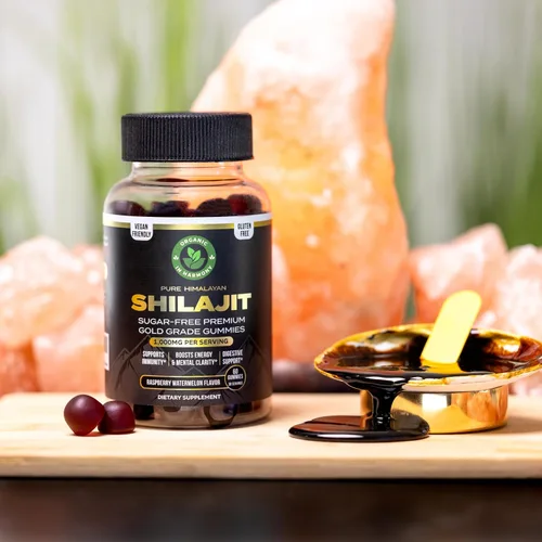 Miniatura 6 de Gomitas Shilajit orgánicas para hombres y mujeres, suplemento sin azúcar con ácido fúlvico y más de 85 oligominerales, veganas, sin OMG, sabor