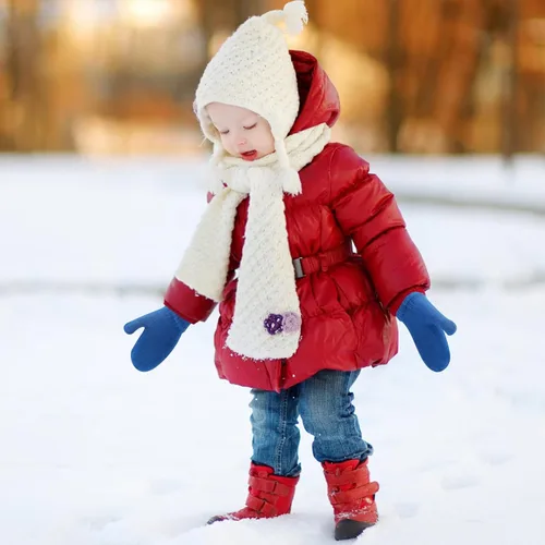 Miniatura 68 de ONESING 5 pares de guantes de invierno negros para bebés y niñas - Guantes cálidos para recién nacidos