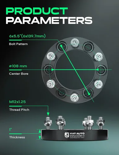 Miniatura 4 de YHTAUTO Espaciadores de rueda de 6x5.5 pulgadas de 1 pulgada compatibles con modelos INFINITI, Nissan, QX4, QX56, Frontier, Armada, Pathfinder