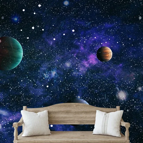 Miniatura 28 de NWT Calcomanía removible para pared, diseño de nube galáctica, estrella, nebulosa, fantasía, ciencia ficción, astronomía y arte espacial, arte