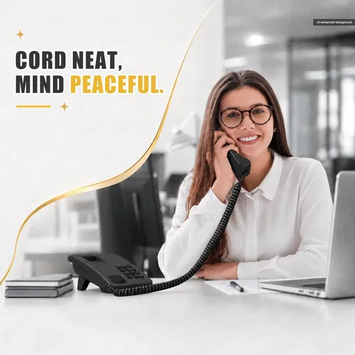 Miniatura 7 de Comtrue Cables de teléfono para línea fija, paquete de 2, cables de teléfono Negro, universalmente compatible, resistente a los enredos, sin