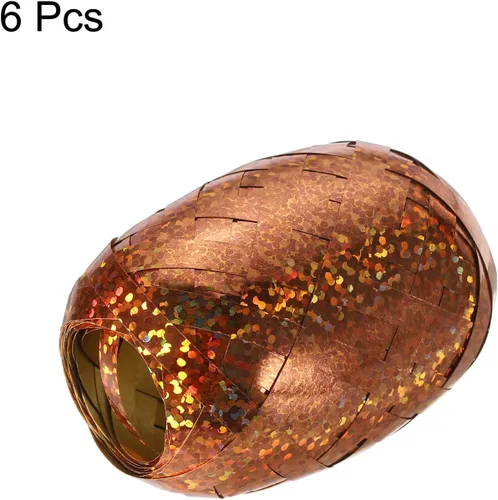 Miniatura 3 de PATIKIL 6 cintas rizadoras de globos prensadas de 3/16 pulgadas, láser metálico brillante, 11 yardas iridiscentes para Navidad, boda, regalo, Dorado