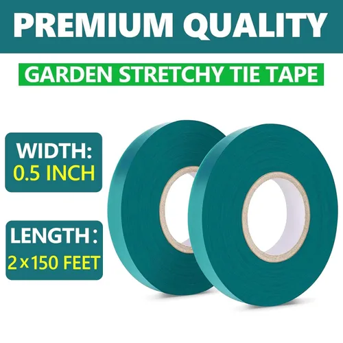 Miniatura 2 de Easytle Paquete de 2 rollos de cinta elástica de 150 pies, cinta de amarre de jardín de 1/2 pulgada, cinta gruesa y resistente para plantas, estacas