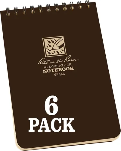 Miniatura 13 de Rite In The Rain Cuaderno de espiral superior resistente a la intemperie, 4 x 6 pulgadas, cubierta negra, patrón universal (No. 746-3), paquete de 3