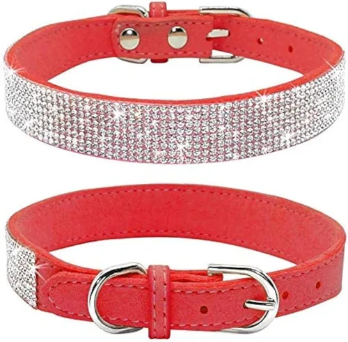 Miniatura 15 de Collares Pequeños para Perros Femeninos, Lindo Cristal de Rinstone con Pajarita de Diamante de Brillo para Cachorros para XXS XS Perros Pequeños