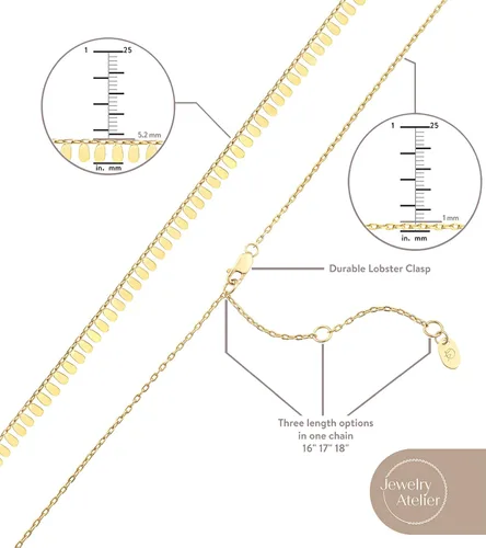 Miniatura 5 de Jewelry Atelier Colección de collares Cleopatra rellenos de oro Collar de cadena de Cleopatra con relleno de oro amarillo de 14 quilates para mujer