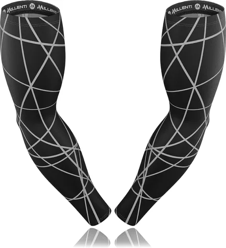 Miniatura 14 de Millenti Manga de compresión de brazo de enfriamiento – Mangas de recuperación deportiva de protección solar, se enfría cuando está mojado, unisex