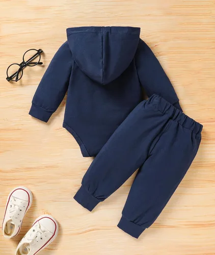Miniatura 3 de Viworld Conjunto de ropa de manga larga con capucha y pantalones para otoño e invierno
