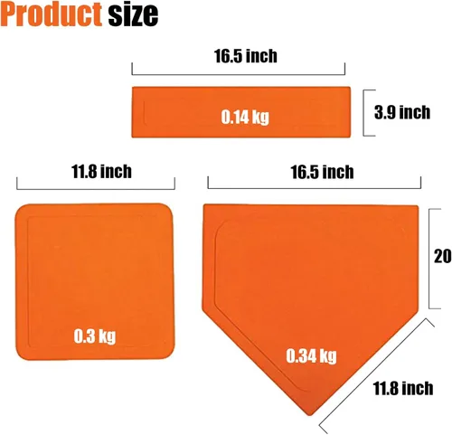 Juego de 5 bases de béisbol y sóftbol de goma para niños y adultos, bases abatibles para béisbol, softbol, teeball, kickball, patio trasero, práctica