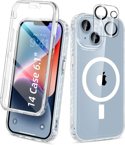 Miniatura 11 de Funda para iPhone 15 de cuerpo completo, protector de pantalla integrado, con protector de lente de cámara, [antiamarilleamiento], funda protectora