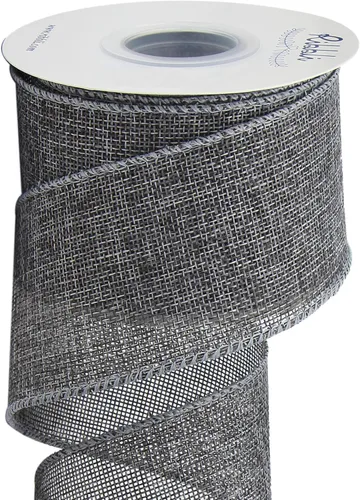 Miniatura 17 de Ribbli Cinta con alambre de arpillera azul bebé, 2-1/2 pulgadas x 10 yardas continuas, cinta de borde con alambre para lazo grande, corona
