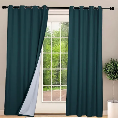 Miniatura 44 de Frelement Cortinas opacas extralargas de 108 pulgadas de largo, para sala de estar, cortinas de lino con bloqueo de luz, cortinas con aislamiento