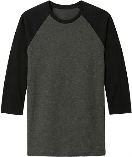 Miniatura 4 de Camiseta de béisbol raglán para hombre, de algodón, dos tonos, casual, atlética