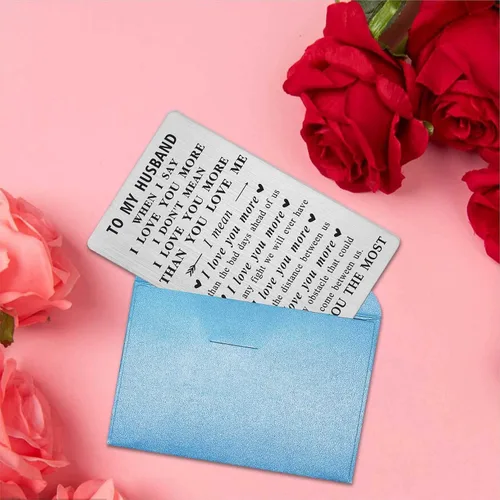 Miniatura 6 de Regalos del día de San Valentín para marido, tarjeta de cumpleaños para marido, tarjeta de regalo con texto en inglés "I Love You", regalos para él