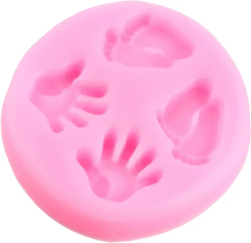 Miniatura 3 de Moldes de silicona para bebé, molde de fondant para pies de bebé, moldes de silicona de mano para baby shower, decoración de pasteles, decoración