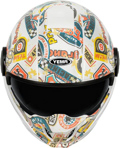 Miniatura 9 de YEMA Casco convertible de motocicleta de cara completa 3/4 aprobado por DOT, casco de motocross todoterreno de doble visera para adultos, diseño