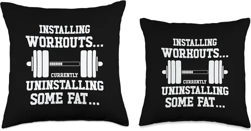 Miniatura 3 de Workout Gym Weight Training Body Building Powerlifting Throw Pillow