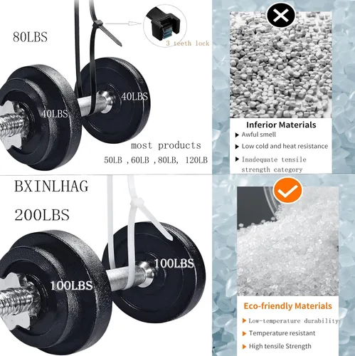 Miniatura 4 de Bridas blancas resistentes de 48 pulgadas, resistentes a los rayos UV, bridas de nailon extralargas, 12 piezas, resistencia a la tracción de 200