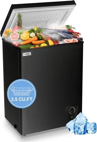 Miniatura 14 de Congelador de pecho compacto profundo WANAI de 5.0 pies cúbicos para garaje con temperatura ajustable, 7 termostatos y ahorro de energía, cesta