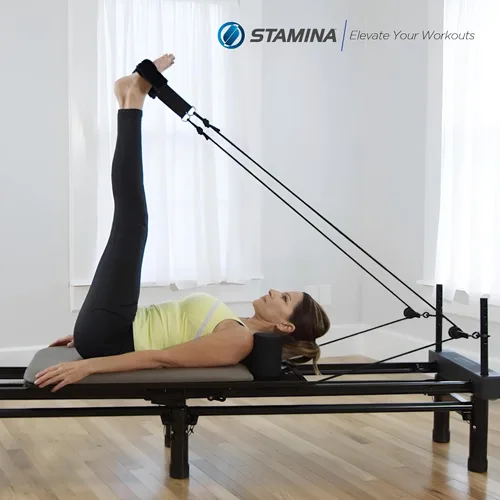 Miniatura 4 de AeroPilates Pilates Reformer Machine, Gym Equipment for Resistance Workout, Strength & Fitness Training - Foldable & Compact Gris