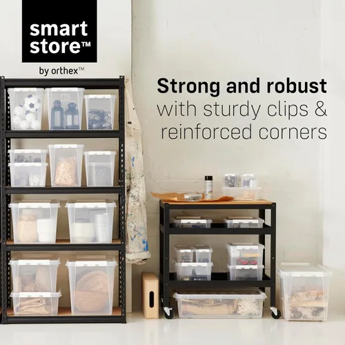 Miniatura 4 de SmartStore - 8 cajas de almacenamiento de plástico con tapa de 4 L (11.8 x 7.5 x 4.3 in) Cajones de almacenamiento de plástico con tapa