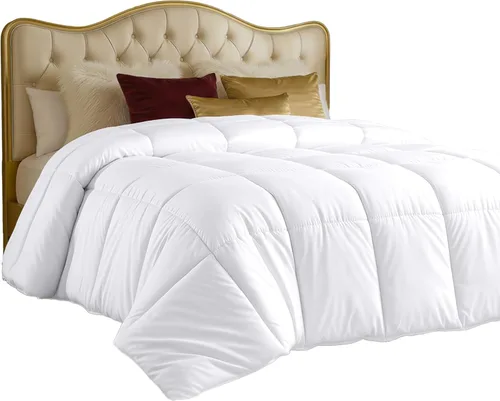 Miniatura 18 de Utopia Bedding Edredones tamaño Queen, relleno de edredón para todas las estaciones, edredón alternativo de plumón cosido en caja con pestañas