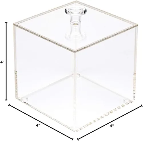 Miniatura 7 de Restaurantware Clear Tek - Caja de dulces de 3.9 x 3.9 x 3.9 pulgadas, 1 vitrina cuadrada, con tapa desmontable, almacena joyas de dulces o chicle