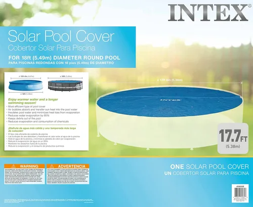 Miniatura 5 de Cubierta solar Intex de 18 pies de diámetro, para piscinas, fácil de instalar y enmarcar