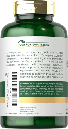 Miniatura 3 de Carlyle Isoflavonas de soja para mujeres y hombres 200 cápsulas Suplemento de extracto sin OMG, sin gluten