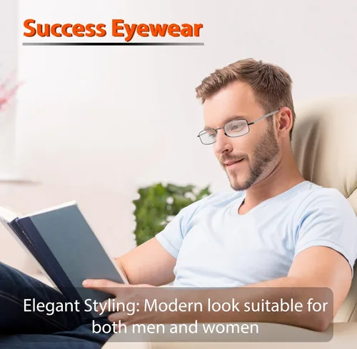 Miniatura 7 de Success Eyewear 2 pares de lentes de lectura negros y plomizo compactos para lectura plegables unisex con estuche incluido Paquete: Conjunto