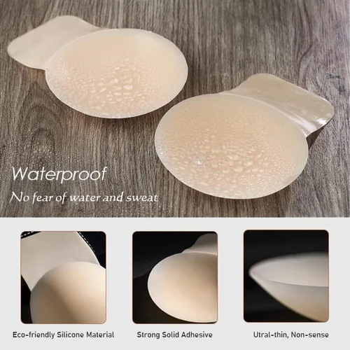 Miniatura 3 de Sujetador adhesivo de silicona con levantamiento añadido para pezones invisible, sin tirantes, brasier adhesivo, pétalos, levantamiento de senos