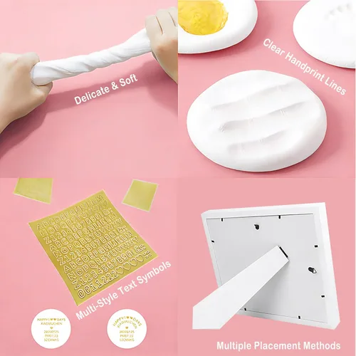 Miniatura 5 de MCstars Kit personalizado de mano y huella de bebé, pies de recuerdo y huellas de manos para recién nacidos, regalo para baby shower, Navidad