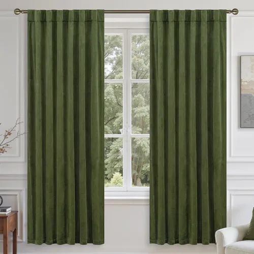 Miniatura 40 de LAMIT - Paneles de terciopelo beige para sala de estar de 72 pulgadas de largo, elegantes cortinas aisladas térmicamente e insonorizadas